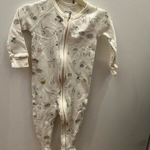 Pehr Cream Baby Pajamas with Animal Print